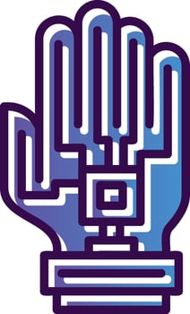 Haptic Feedback Glove Vector Icon Design