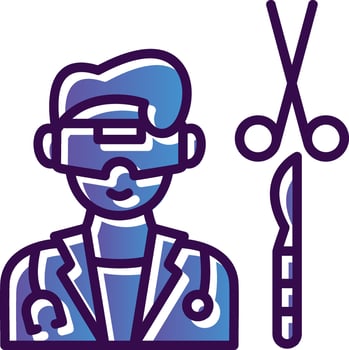 Virtual Reality Surgery Vector Icon Design