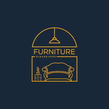 Furniture logo design with creative concept, Interior logo vector template