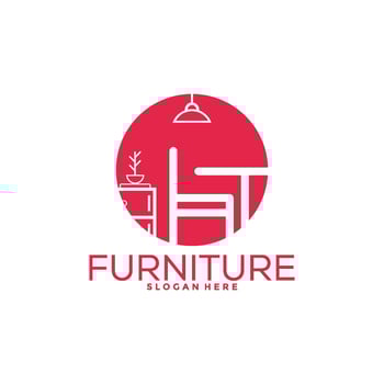 Furniture logo design with creative concept, Interior logo vector template