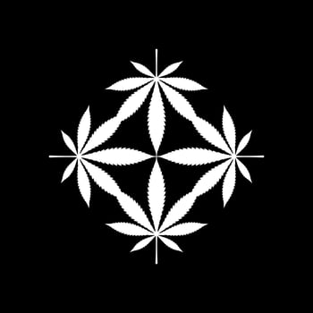 Cannabis Leaf Silhouette Composition, can use for Decoration, Ornate, Wallpaper, Cover, Art Illustration, Textile, Fabric, Fashion, or Graphic Design Element. Vector Illustration