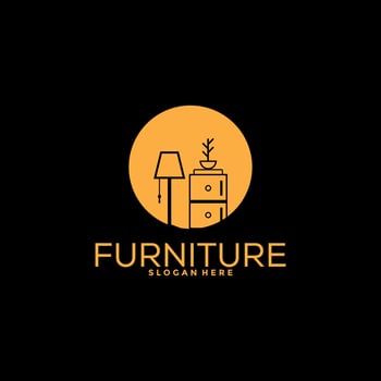 Furniture logo design with creative concept, Interior logo vector template