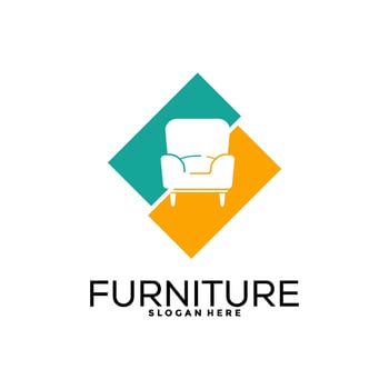 Furniture logo design with creative concept, Interior logo vector template