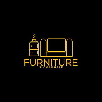 Furniture logo design with creative concept, Interior logo vector template