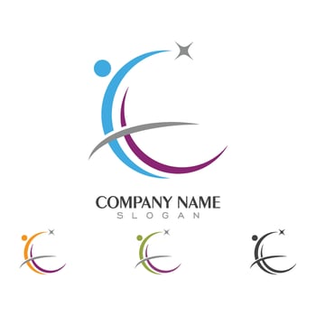 Human character logo sign vector