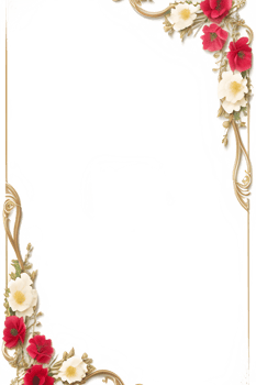 Invitation Flower Frame Border PNG Image Transparent Background Ai Generative