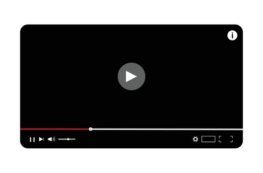 Modern  video player design template for web and mobile apps. Vector illustration