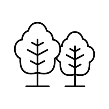 The group of trees icon. Simple outline style. Biodiversity, sustainable, harmony, environment, nature, floral, forest concept. Thin line symbol. Vector illustration isolated.