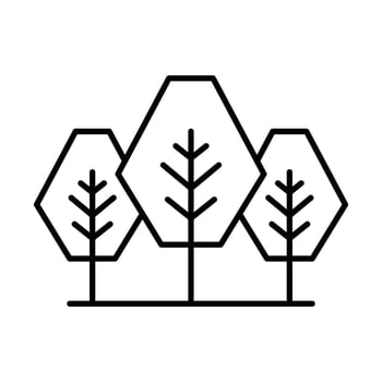 Forest tree icon. Simple outline style. Nature forest landscape, outdoor, oak, trunk, plant concept. Thin line symbol. Vector illustration isolated.