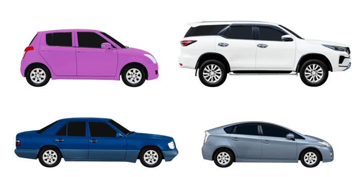 Collection set side view car png