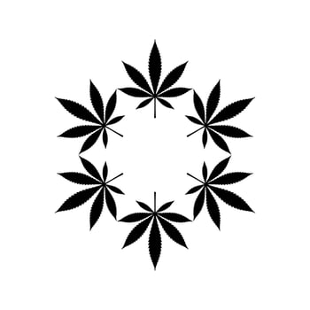 Marijuana Silhouette Composition, can use for Decoration, Ornate, Wallpaper, Cover, Art Illustration, Textile, Fabric, Fashion, or Graphic Design Element. Vector Illustration