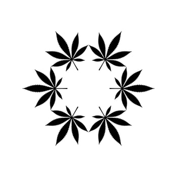 Cannabis Leaf Silhouette Composition, can use for Decoration, Ornate, Wallpaper, Cover, Art Illustration, Textile, Fabric, Fashion, or Graphic Design Element. Vector Illustration