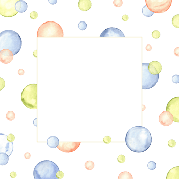 Abstract circle in soft pastel colors. Greeting card for any holiday or party. Splashes, polka dot, bubbles, round doodle spots, brush strokes, stains. Watercolor illustration png