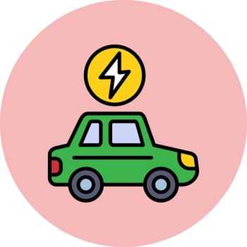 Electric Car Vector Icon