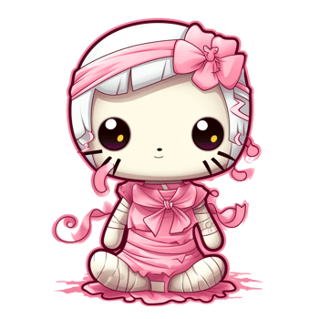 Halloween Spooky Hello Kitty. AI Generated. png