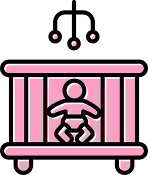 Baby Bed Vector Icon
