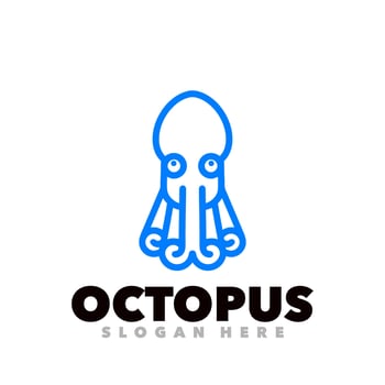 Octopus line symbol logo vector
