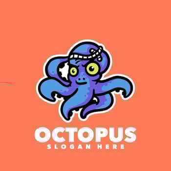 Octopus mascot design vector