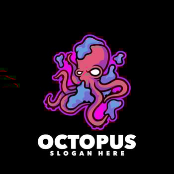 Octopus mascot illustration vector