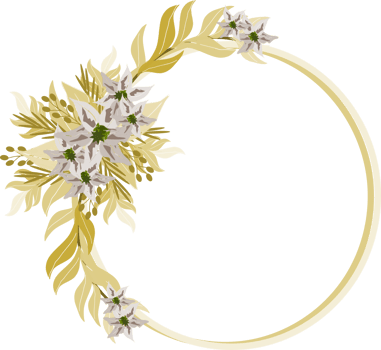 Floral wreath frame png