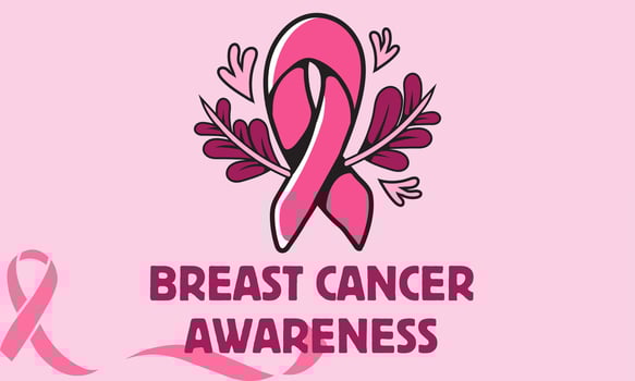 Breast cancer awareness month modern style banner template design. Editable banner with ribbon illustration vector