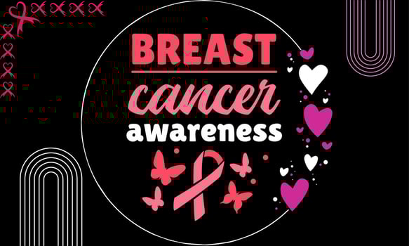 Breast cancer awareness month modern style banner template design. Editable banner with ribbon illustration vector