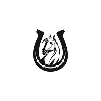 horse shoe logo template vector