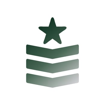Badge icon solid gradient green white colour military symbol perfect. vector
