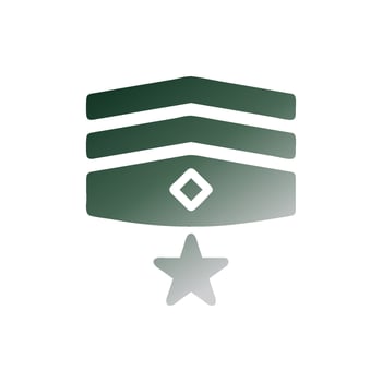 Badge icon solid gradient green white colour military symbol perfect. vector
