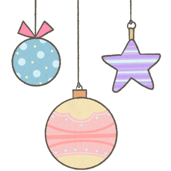 Cute Christmas ball ornament set png