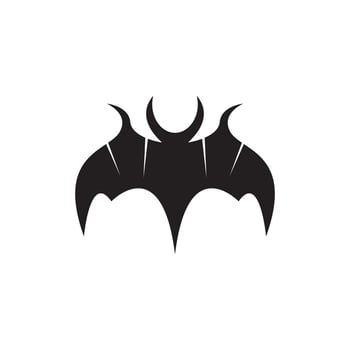 Flying bat silhouette logo design vector template illustration