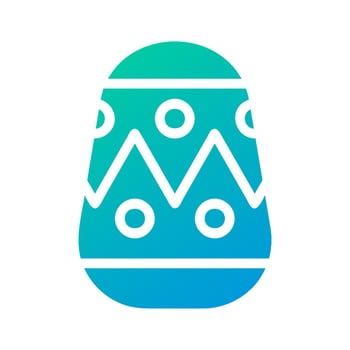 Egg icon solid gradient green blue colour easter symbol illustration. vector