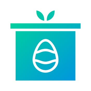 Gift egg icon solid gradient green blue colour easter symbol illustration. vector