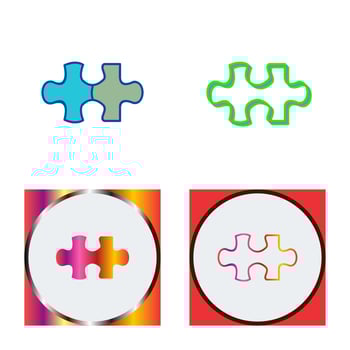 Unique Puzzle Piece Vector Icon