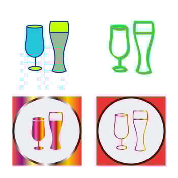 Unique Beer Glasses Vector Icon