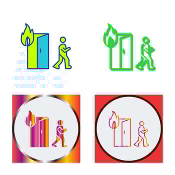 Unique Running from Fire Vector Icon