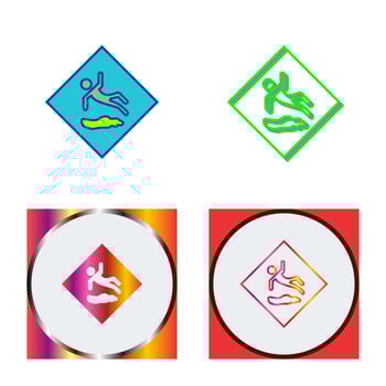Danger of Slipping Vector Icon
