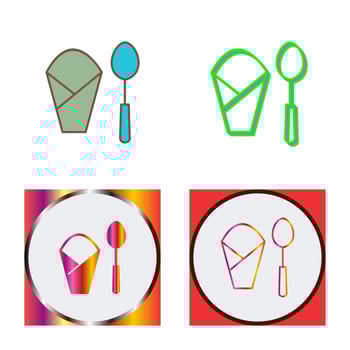 Spoon and Napkin Vector Icon