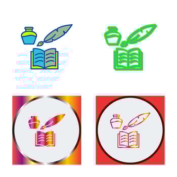 Unique Quill and Book Vector Icon