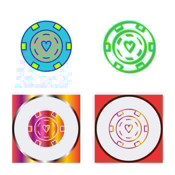Unique Poker Chips Vector Icon