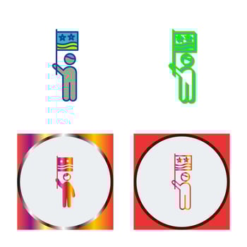 Raising Flag Vector Icon
