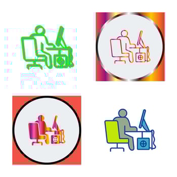 Computer Worker Vector Icon