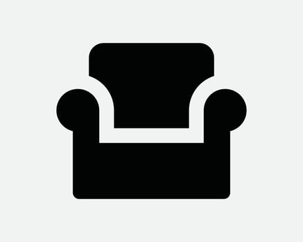 Sofa Chair Icon Couch Sit Arm Seat Armchair Interior Home Furniture Modern Luxury Lounge Decor Black White Outline Line Shape Sign Symbol EPS Vector