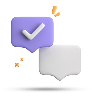 3d rendering of speech bubble with notification icons, 3D pastel chat with checked icon. Set of 3d speak bubble. png