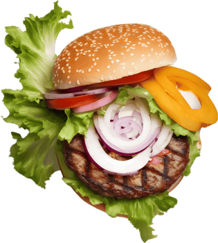 Image of Delicious-looking Burger. AI-Generated. png