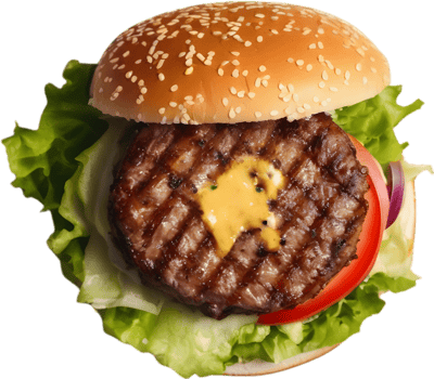Image of Delicious-looking Burger. AI-Generated. png