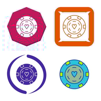 Unique Poker Chips Vector Icon