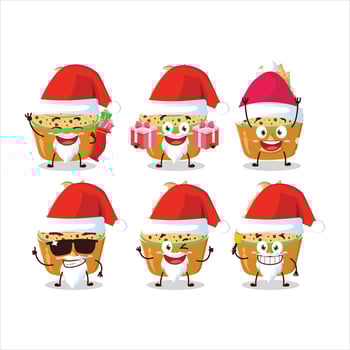 Santa Claus emoticons with ice cream melon cup cartoon character vector
