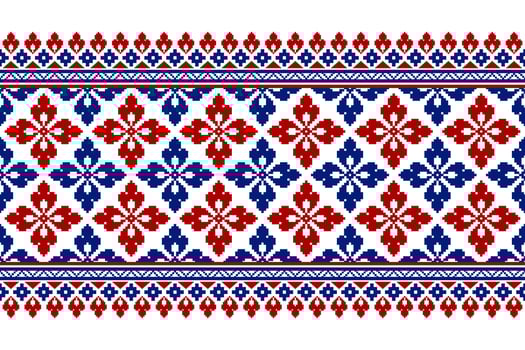 Indigo navy blue geometric traditional ethnic pattern Ikat seamless pattern border abstract design for fabric print cloth dress carpet curtains and sarong Aztec African Indian Indonesian vector