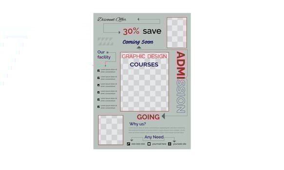 Free Admission stylish modern flyer design vector